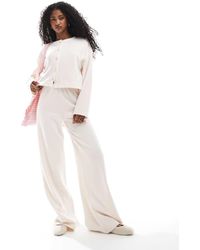 Miss Selfridge - Pantalones De Pernera Ancha De Canalé Suave De - Lyst