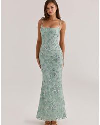 House Of Cb - Naima Jade Hand Beaded Embellished Corset Maxi Dress - Lyst