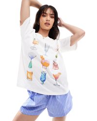 ASOS - Oversized T-shirt With Drinks Graphic - Lyst