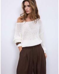 Stradivarius - Open Knit Boat Neck Jumper - Lyst