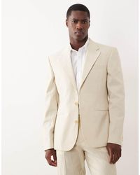 ASOS - 100% Cotton Linen Look Slim Suit Jacket - Lyst