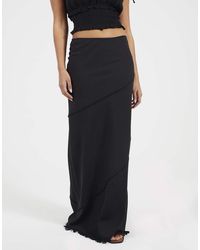 Brave Soul - Tiered Maxi Skirt With Frayed Hems - Lyst