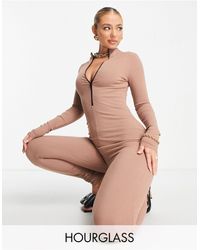Naked Wardrobe - Snatched Zipped Detail Fitted Jumpsuit - Lyst