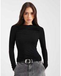 Miss Selfridge - Ruched Slash Neck Top - Lyst