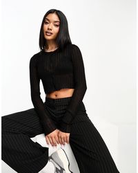 ASOS - Knitted Sheer Cropped Cardigan - Lyst