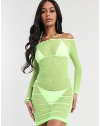South Beach Off The Shoulder Bodycon Dress - Green