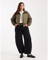 ONLY - Cropped Quilted Bomber Jacket - Lyst