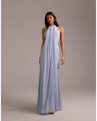 ASOS - Bridesmaids Grecian Draped Halter Maxi Dress - Lyst