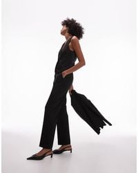 Mango - Pantalones De Traje Negros De Corte Slim De (Parte De Un Conjunto) - Lyst