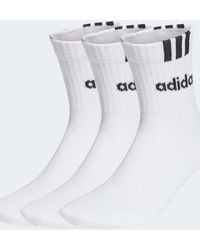adidas Originals - Adidas Training 3-Stripes Linear Half-Crew Cushioned Socks 3 Pairs - Lyst