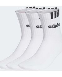 adidas Originals - 3-Stripes Linear Half-Crew Cushioned Socks 3 Pairs - Lyst