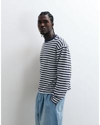 Collusion - Heavyweight Long Sleeve Striped Boxy T-shirt - Lyst