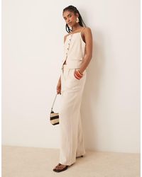 Y.A.S - Elegante Broek Van Linnenmix Met Hoge Taille En Wijde Pijpen - Lyst