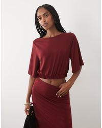 Miss Selfridge - Batwing Sleeve Cropped Top With Gather Hem Co-ord - Lyst