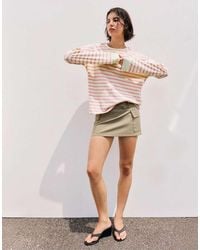 Pull&Bear - Oversize Long Sleeve Striped T-Shirt - Lyst