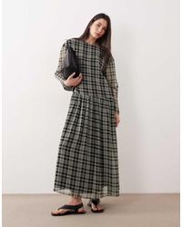 ASOS - Chiffon Dropped Waist Maxi Smock Dress - Lyst