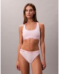 Calvin Klein - Bralette Rosa Pálido Icon Cotton Modal De - Lyst