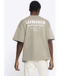 River Island - Luminis - t-shirt à manches courtes - kaki clair - Lyst