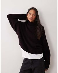 ASOS - Batwing Funnel Neck Jumper - Lyst