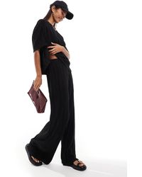 ONLY - Plisse Wide Leg Trousers Co-ord - Lyst
