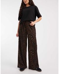 ONLY - Plissé Wide Leg Pants - Lyst