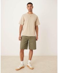 ASOS - Pantaloncini Taglio Lungo Color Kaki - Lyst