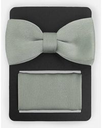 Maya - Satin Bow Tie Pocket Square Set - Lyst