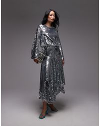 ASOS - Asos Archive Allover Sequin Embellished Long Sleeve Dropped Waist Maxi Dress - Lyst
