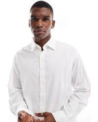 Jack & Jones - Camisa Blanca De Corte Cuadrado Con Bajo Recto De - Lyst