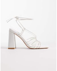 Public Desire - Misty Tie Leg Block Heeled Sandals - Lyst