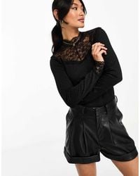 Y.A.S - Lace Insert Long Sleeve Top - Lyst