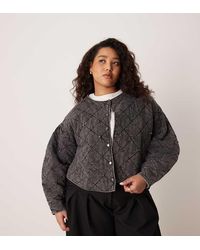 ASOS - Chaqueta Gris Guateada Con Detalle De Abalorios De Asos Design Curve - Lyst