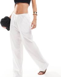 Vero Moda - Broek Met Gestrikte Taille En Wijde Pijpen - Lyst
