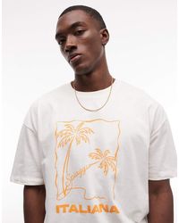 ASOS - Boxy Oversized T-shirt With Palm Tree Graphic - Lyst