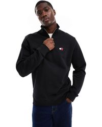 Tommy Hilfiger - Badge Logo 1/4 Zip Sweatshirt - Lyst