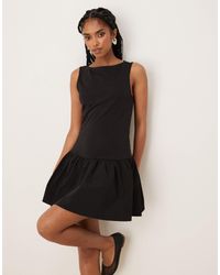 Mango - Fit & Flare Mini Dress With Dropped Hem - Lyst