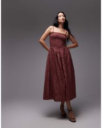 & Other Stories - 3d Floral Midi Dress With V Drop Waist And Removable Straps - Lyst