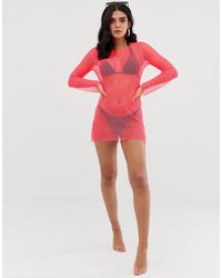 ASOS Strandshirt Van Visnet Mesh Jersey - Roze