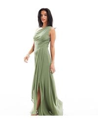TFNC London - Bridesmaid Chiffon Maxi Dress With Wrap Skirt - Lyst