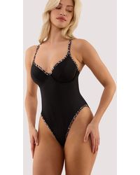 Wolf & Whistle - Lorna Leopard Print Fuller Bust Underwired Swimsuit - Lyst