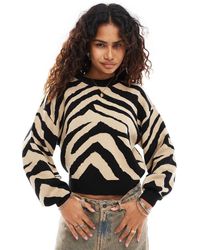 Noisy May - Knitted Jumper & Zebra - Lyst