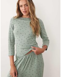 ASOS - Mix & Match Pointelle Boatneck Top With 3/4 Sleeve - Lyst