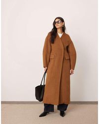 ASOS - Wool Mix Cinched Waist Ovoid Sleeve Midi Coat - Lyst