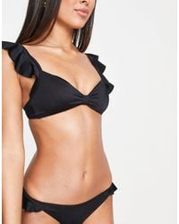 DORINA Synthetisch Minori Licht Gewatteerd Triangel Bikinitopje Met Ruches in het Zwart Dames Kleding voor voor Strandkleding voor Bikinis en badpakken 