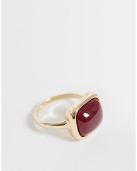 ASOS - Asos design curve – farbener ring mit eckigem stein aus kunstharz - Lyst