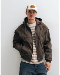 Hollister - Oversized Denim Skater Jacket With Hood - Lyst