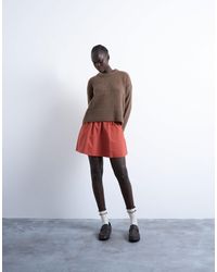 TOPSHOP - Elasticated Mini Skirt - Lyst