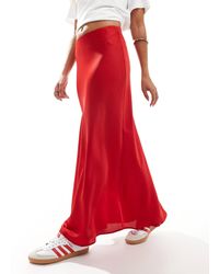 Vila - – maxirock aus satin - Lyst