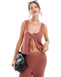 ASOS - Knitted Vest With Tie Front Co-Ord - Lyst