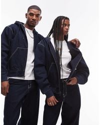 Dickies - Loose wave - veste en jean à capuche - brut foncé - Lyst